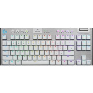 Logitech G915 Gaming Keyboard - Wireless Connectivity - USB Interface - English (US) - White - Mechanical Keyswitch - Blue