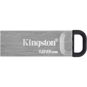 Kingston DataTraveler Kyson DTKN 128 GB USB 3.2 (Gen. 1) Typ A Flash-Laufwerk - Silber - 200 MB/s Read Speed - 60 MB/s Wri