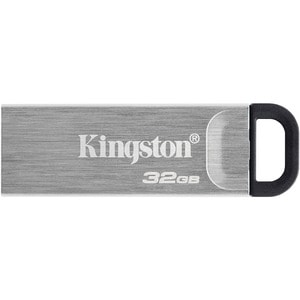 Kingston DataTraveler Kyson 32 GB USB 3.2 (Gen 1) Type A Flash Drive - Silver - 200 MB/s Read Speed - 1 Piece