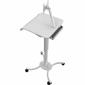 CTA Digital Height-Adjustable Rolling Medical Workstation Cart with VESA Plate - 4 Casters - 1