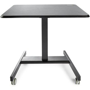 StarTech.com Mobile Standing Desk - Portable Sit-Stand Ergonomic Height Adjustable Cart on Wheels - Rolling Computer/Lapto