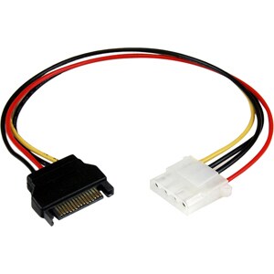 12in SATA to Molex LP4 Power Cable Adapter F/M - SATA to LP4 Power Adapter - SATA Female to Molex Male Power Cable - 12 inch