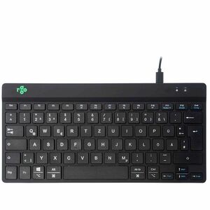 R-Go Compact Break Keyboard - Cable Connectivity - USB Type C Interface - LED - German - QWERTZ Layout - Black - Scissors 