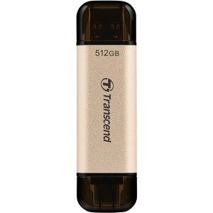 Transcend JetFlash 930C 512 GB USB 3.2 (Gen 1) Type A, USB 3.2 (Gen 1) Type C Flash Drive - Gold - 420 MB/s Read Speed - 4