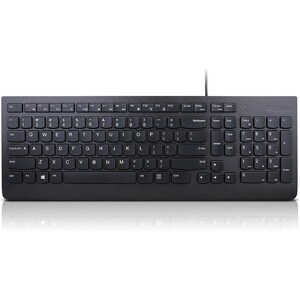 Lenovo Essential Wired Keyboard (Black) - US English 103P - Cable Connectivity - USB Type A Interface - Function Hot Key(s