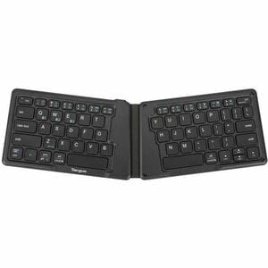 Targus AKF003UK Keyboard - Wireless Connectivity - English (UK) - QWERTZ Layout - Black - Bluetooth - 5.1 - 2.40 GHz - iOS