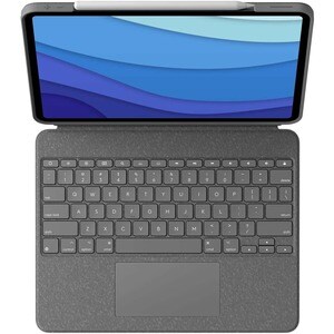 Logitech Combo Touch Keyboard/Cover Case for 32.8 cm (12.9") Apple, Logitech iPad Pro (5th Generation) Tablet - Oxford Gra