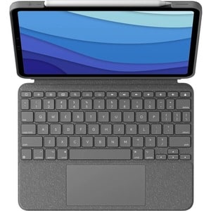 Logitech Combo Touch Tastatur/Cover für 32,8 cm (12,9 Zoll) Apple, Logitech iPad Pro (5. Generation) Tablet - Grau - Webst