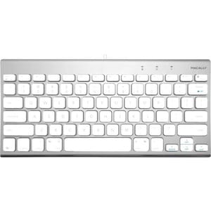 Macally Compact Brushed Metal USB Wired Keyboard For Mac And PC - Cable Connectivity - USB Type A Interface - 78 Key(s) - 