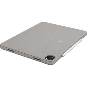 Logitech Combo Touch Keyboard/Cover Case for 32.8 cm (12.9") Apple iPad Pro (5th Generation) Tablet - Sand - Scrape Resist