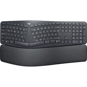 Logitech ERGO K860 Keyboard - Wireless Connectivity - USB Type A Interface - English (US) - QWERTY Layout - Graphite - Blu