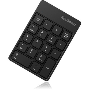 KeySonic KSK N100RF Keypad - Wireless Connectivity - Black - Membrane Keyswitch - RF - 18 Key(s) - Computer, Notebook - PC