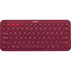 Logitech K380 键盘 - 无线 连接 - 英文（美国） - 红 - 蓝牙 - 3 - 10 m 首页, 后面 热键 - 铬操作系统 - 计算机, 智能电话, iPad mini - PC, Mac - AAA 支持的电池尺寸