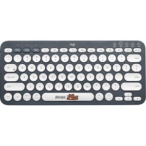 Logitech LINE FRIENDS K380 键盘 - 无线 连接 - 灰 - 蓝牙 - 3 - 10 m - 铬操作系统 - iPad, iPad mini, 平板, 智能电话, iPhone, Apple TV, 笔记本电脑, 台式