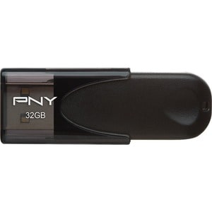 PNY 32GB Attaché 4 2.0 Flash Drive - 32 GB - USB 2.0 Type A - Black