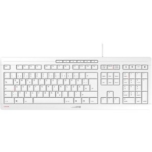 CHERRY STREAM Keyboard - Cable Connectivity - USB Interface - German - White Grey - Rubber Dome Keyswitch - 105 Key(s) - M