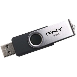 PNY Turbo Attaché R 64GB Flash Drive - 64 GB - USB 3.2 (Gen 1) Type A - 70 MB/s Read Speed - 5 Year Warranty