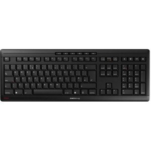 CHERRY STREAM Keyboard - Cable Connectivity - USB Interface - 10 Hot Key(s) - Volume Down, Volume Up, Play/Pause, Browser,