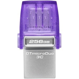 Kingston DataTraveler microDuo 3C DTDUO3CG3 256 GB USB 3.2 (Gen 1) Type C Flash Drive - Purple - 200 MB/s Read Speed - 5 Y