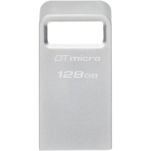 Kingston DataTraveler Micro DTMC3G2 128 GB USB 3.2 (Gen 1) Type A Flash Drive - Silver - 200 MB/s Read Speed - 5 Year Warr