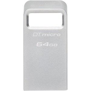 Kingston DataTraveler Micro DTMC3G2 64 GB USB 3.2 (Gen 1) Type A Flash Drive - Silver - 200 MB/s Read Speed - 5 Year Warranty