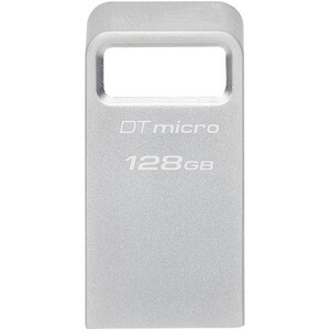 Kingston DataTraveler Micro DTMC3G2 128 GB USB 3.2 (Gen 1) Type A Flash Drive - Silver - 200 MB/s Read Speed