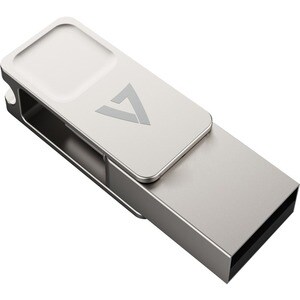 128GB TYPE-C+USB 3.2GEN1 SILVER USB A FLASH DRIVE + TYPE-C