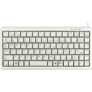 CHERRY Compact G84-4100 Keyboard - Compact - Cable Connectivity - USB, PS/2 Interface - French - AZERTY Layout - Light Gre
