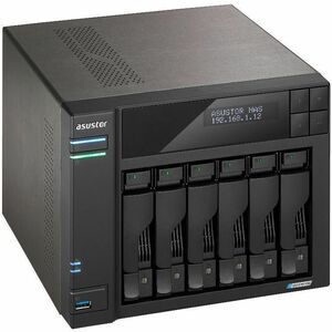 Asustor Lockerstor 6 Gen2 AS6706T - 6 Bay NAS, Quad-Core 2.0 GHz CPU, 4X M.2 NVMe Slots, Dual 2.5GbE, Upgradable to 10GbE,