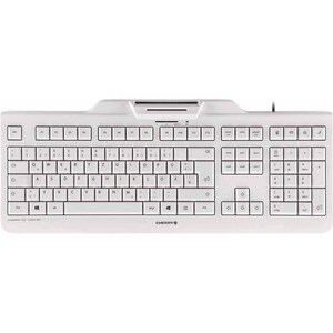 CHERRY KC 1000 SC Keyboard - Cable Connectivity - USB Interface - AZERTY Layout - Pale Gray - Mechanical Keyswitch - 105 K