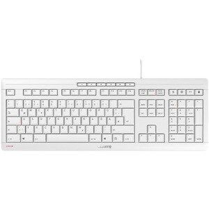 CHERRY STREAM Keyboard - Cable Connectivity - USB Interface - English (UK) - Scissors Keyswitch - 10 Hot Key(s) - Volume D