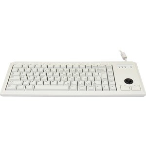 CHERRY Ultraslim G84-4420 Keyboard - Cable Connectivity - USB Interface - Trackball - English (US) - Light Grey - TAA Comp