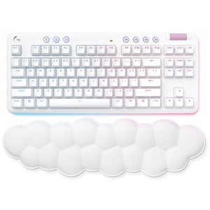 Logitech G Aurora G715 游戏键盘 - 无线 连接 - USB 接口 - RGB LED - 英文 - 白 - 机械 按键开关 - 蓝牙 - 87 Key(s) - 音量控制, 音乐 热键 - PC, Mac