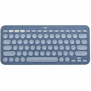 Logitech K380 键盘 - 无线 连接 - 俄罗斯文, 英文 - 蓝 - 薄膜 按键开关 - 蓝牙 - 3 - 10 m - 79 按键 可调亮度, 多媒体 热键 - macOS 10.15, iPadOS 14, 铬操作系统, An