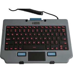 Gamber-Johnson Lite Rugged Keyboard - Cable Connectivity - USB 2.0 Interface - LED - TouchPad - English (UK) - QWERTY Layo