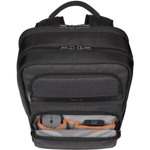 Targus CitySmart TSB912 便携包 (背包) 用于 30.5 cm (12") 到 39.6 cm (15.6") 笔记本电脑, 平板, 附件 - 黑, 灰 - 聚酯纤维, 聚氨酯, 涤纶 Body - 肩带, 推车带 - 