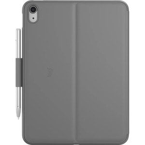 Logitech Slim Folio Keyboard/Cover Case (Folio) Apple iPad (10th Generation) Tablet - Oxford Gray - Bump Resistant, Scratc