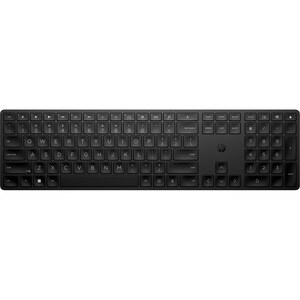 HP 455 Keyboard - Wireless Connectivity - USB Type A Interface - Black - RF - 2.40 GHz - PC - AA Battery Size Supported