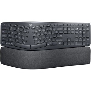 Logitech ERGO K860 键盘 - 无线 连接 - USB 接口 - 蓝牙 - 10 m - 铬操作系统 - PC, Mac - AAA 支持的电池尺寸