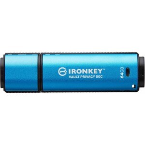 IronKey Vault Privacy 50 Series 64GB USB 3.2 (Gen 1) Type C Flash Drive - 64 GB - USB 3.2 (Gen 1) Type C - 250 MB/s Read S