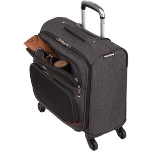 SwissGear SWA5975422146 Travel/Luggage Case (Roller) for 16" Notebook - Heather Gray, Black - Polyester Body - Handle - 16