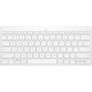 HP 350 Rugged Keyboard - Wireless Connectivity - Belgian - AZERTY Layout - White - Bluetooth - 5.2 Audio, Emoji, Screensho