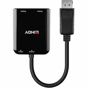 LINDY Signalverteiler - Acrylnitril-Butadien-Styrol (ABS) - Schwarz - 3840 x 2160 - DisplayPort - 2 x HDMI Aus - USB