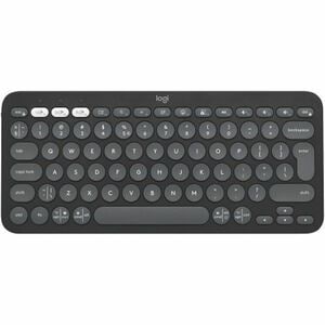 Logitech Pebble Keys 2 K380s Keyboard - Compact - Wireless Connectivity - USB Interface - English (US) - Tonal Graphite - 