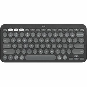 Logitech Pebble Keys 2 K380s Keyboard - Wireless Connectivity - USB Interface - Brazilian Portuguese - Graphite - Bluetoot