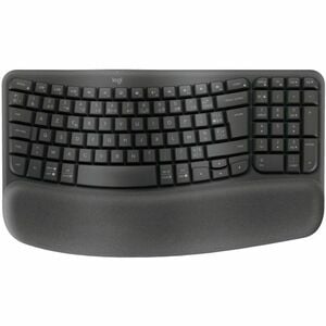 Logitech Wave Keys Keyboard - Wireless Connectivity - USB Interface - Spanish - QWERTY Layout - Graphite - Bluetooth - 10 
