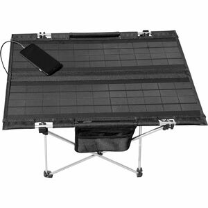Technaxx Foldable Solar Camping Table 20W TX-251 - Frosted Rectangle Top - Matte Folding Base - 4 Legs - 11 lb Capacity - 