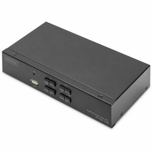 Digitus DS-12891 KVM Switchbox - 4 Computer(s) - 1 Local User(s) - 4K - 3840 x 2160 - 7 x USB - USB 2.0 - 5 x DisplayPort