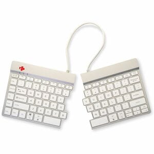 R-Go Split Break Keyboard - Compact - Wireless Connectivity - USB Type C Interface - English (US) - QWERTY Layout - White 