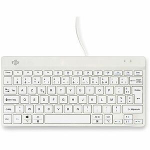 R-Go Compact Break Keyboard - Cable Connectivity - USB Type C Interface - French - AZERTY Layout - White - Scissors Keyswi